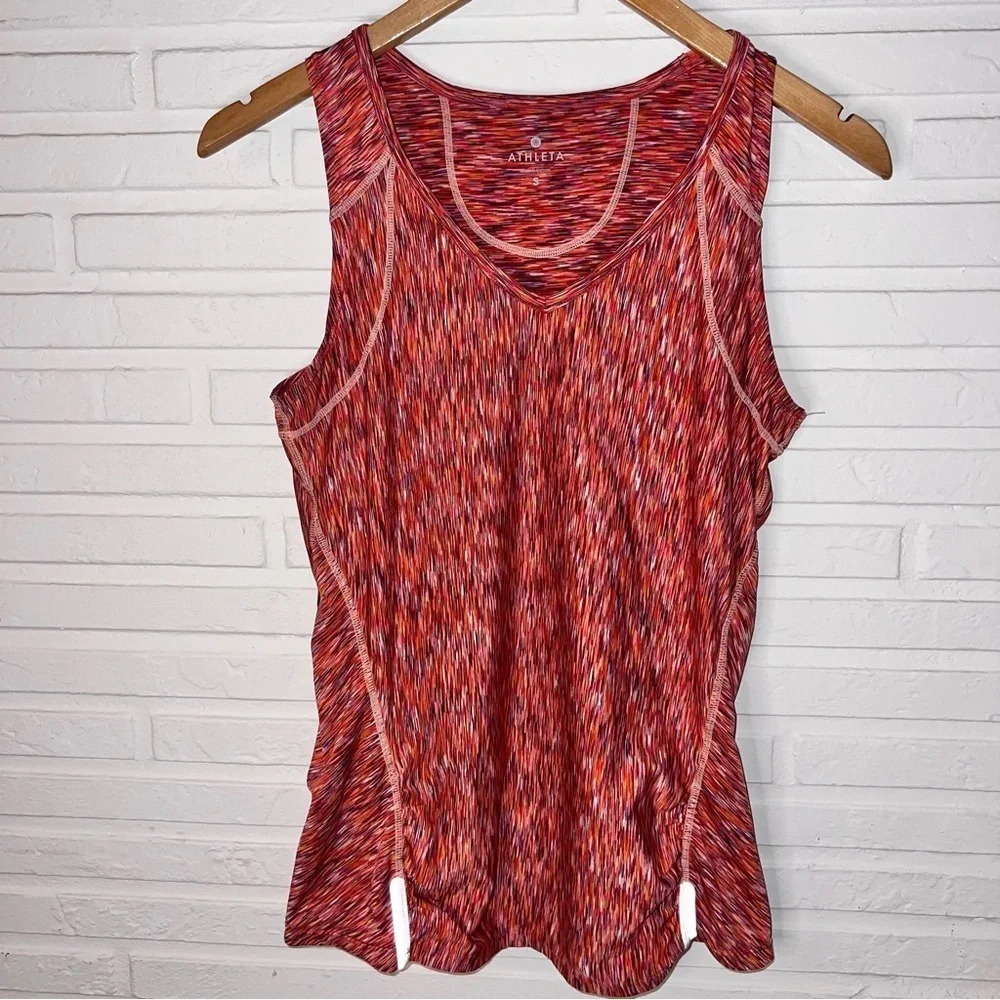 Athleta Orange Athletic Running Top with Zipper Pouch, Women’s Size Small